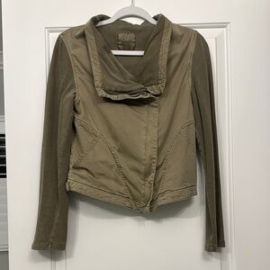 Cotton Twill Moto Jacket